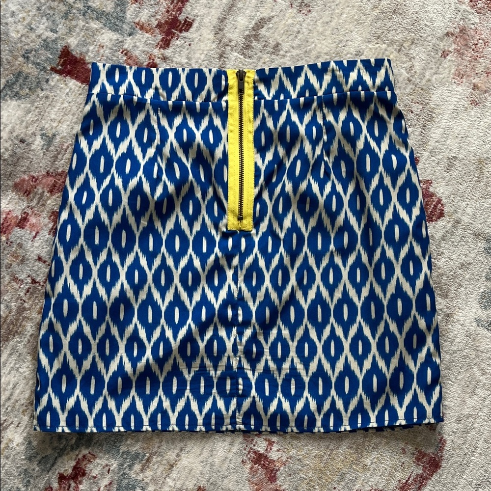 Blue and White Patterned Women's Skirt